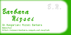 barbara mizsei business card